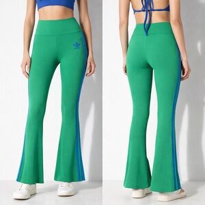 NWT Adidas Originals Ribbed Flared Leggings Y2K Athlesuire Streetwear Size L